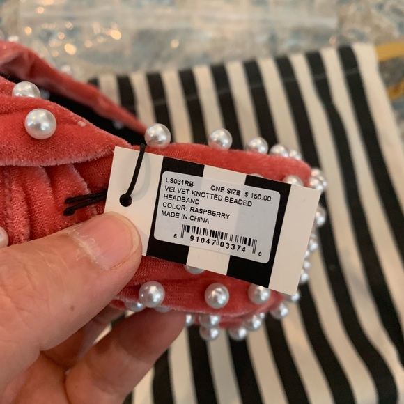 LELE SADOUGHI Raspberry Pearl Knotted Headband - Picture 5 of 5